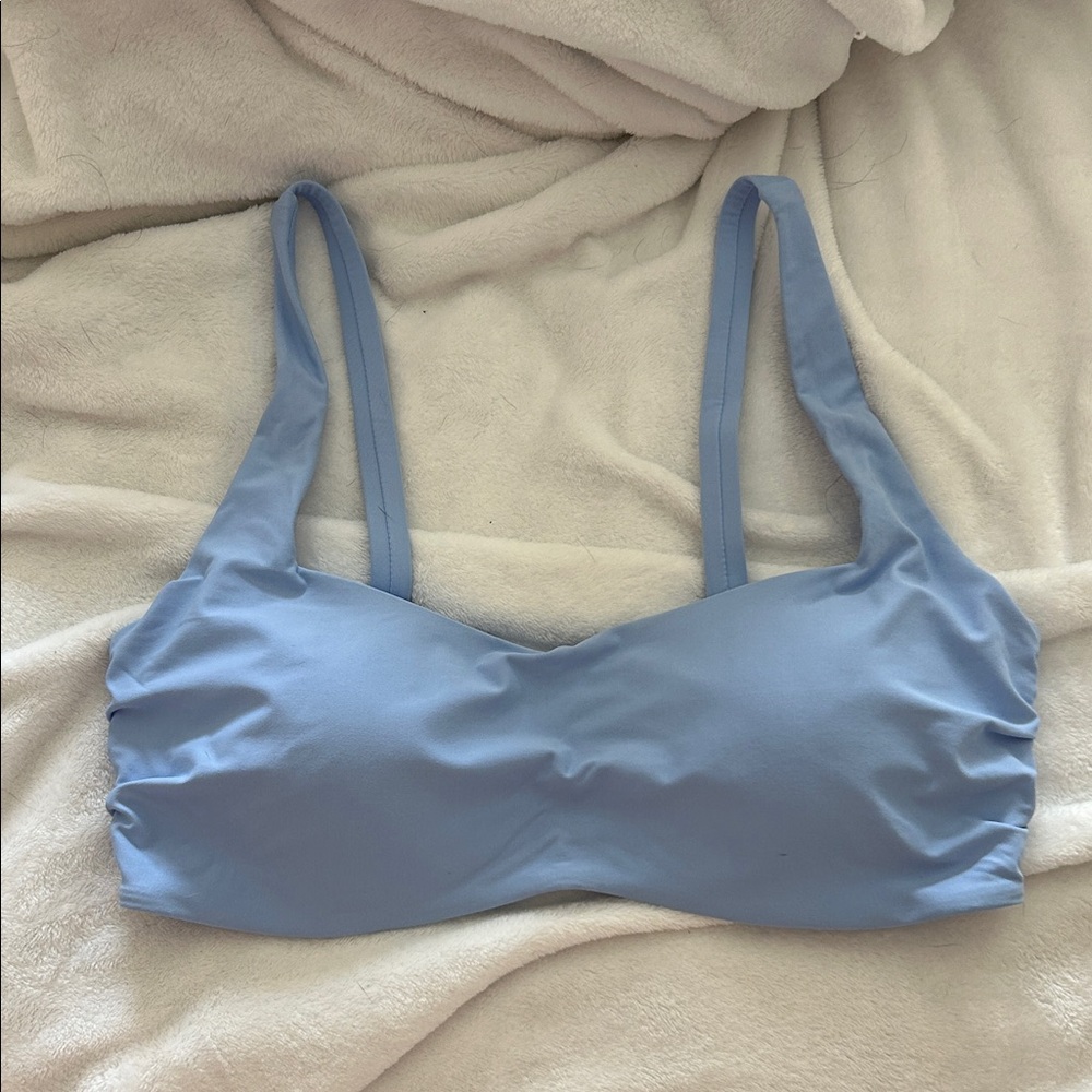 Athleta Light Blue Scoop Bikini Top